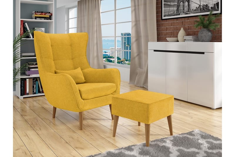 Gabi Lenestol - Gul - Møbler - Stoler & lenestoler - Lenestoler