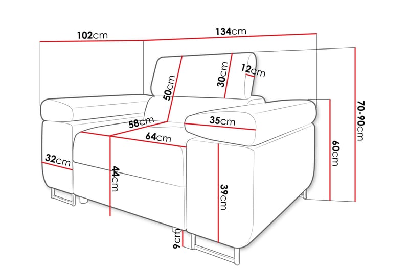 Gabina Lenestol - Blå - Møbler - Stoler & lenestoler - Lenestoler