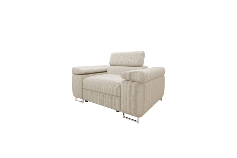 Gabina Moderne Lenestol i Stoff med Metallben, Beige