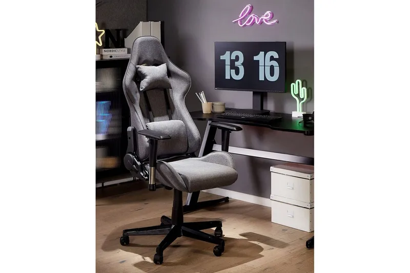 Gamingstol Warrior Grå/svart - Grå/svart - Møbler - Stoler & lenestoler - Kontorstol & skrivebordsstol