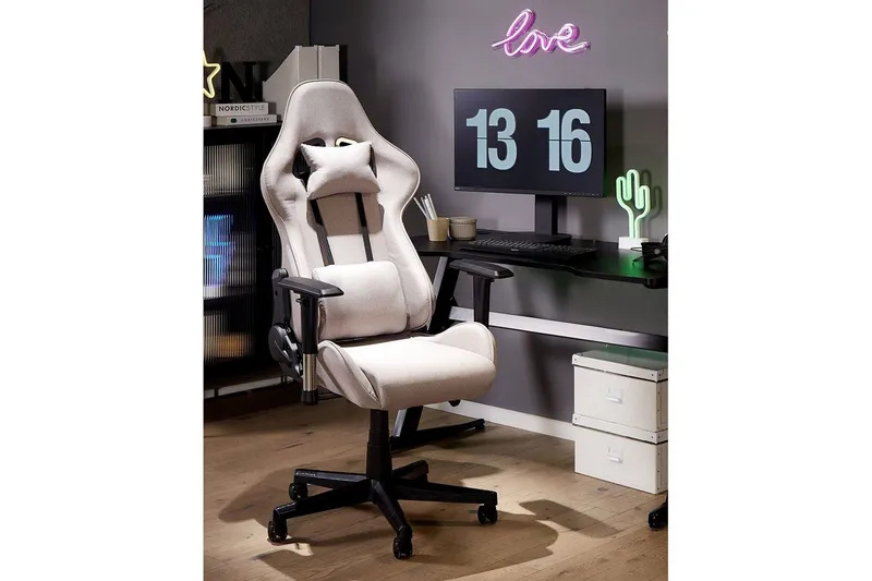 Gamingstol Warrior Lysgråsvart - Lysgråsvart - Møbler - Stoler & lenestoler - Kontorstol & skrivebordsstol