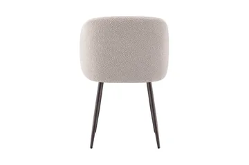 Greya Spisestol med armlener - Beige bouclé/metallben valnøtt - Møbler - Stoler & lenestoler - Spisestuestoler & kjøkkenstoler