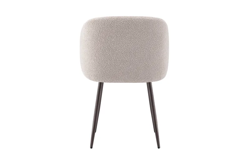 Greya Spisestol med armlener - Beige bouclé/metallben valnøtt - Møbler - Stoler & lenestoler - Spisestuestoler & kjøkkenstoler