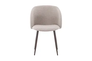 Greya Spisestol med armlener - Beige bouclé/metallben valnøtt - Møbler - Stoler & lenestoler - Spisestuestoler & kjøkkenstoler