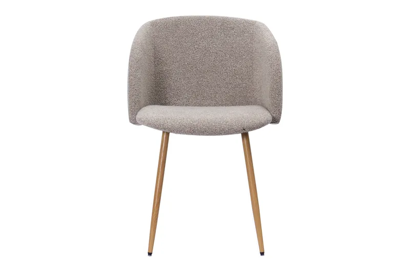 Greya Spisestol med armlener - Greige bouclé / Metallben eik - Møbler - Stoler & lenestoler - Spisestuestoler & kjøkkenstoler