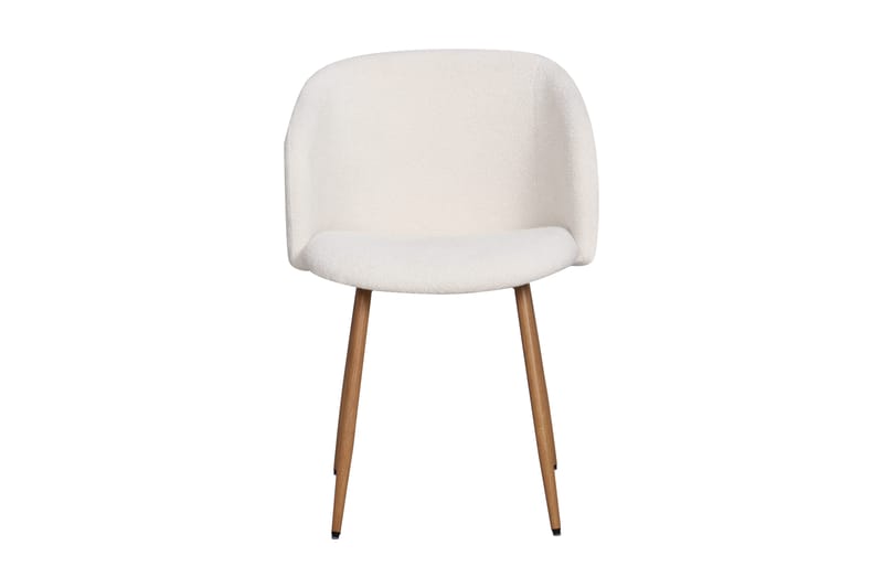 Greya Spisestol med armlener - Hvit Bouclé / Metallben Brun - Møbler - Stoler & lenestoler - Spisestuestoler & kjøkkenstoler
