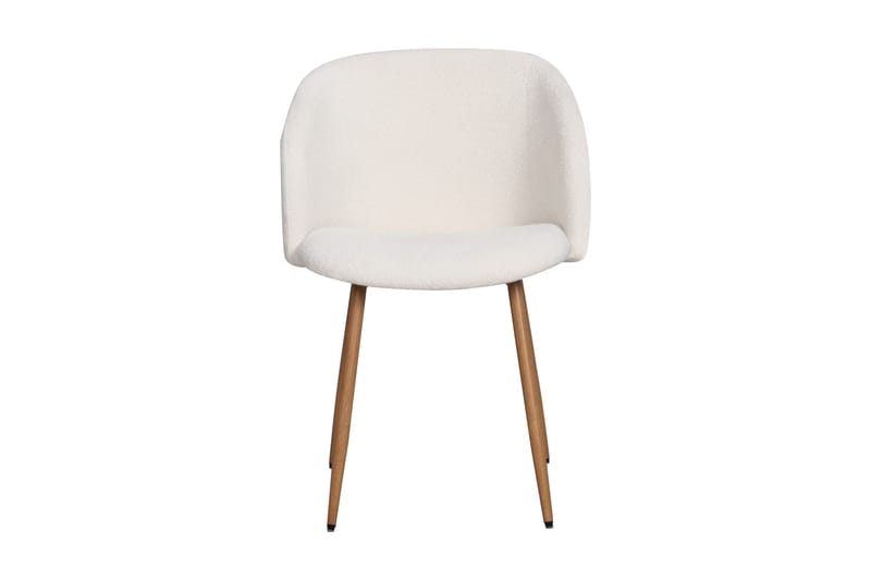 Greya Spisestol med armlener - Hvit Bouclé / Metallben Brun - Møbler - Stoler & lenestoler - Spisestuestoler & kjøkkenstoler