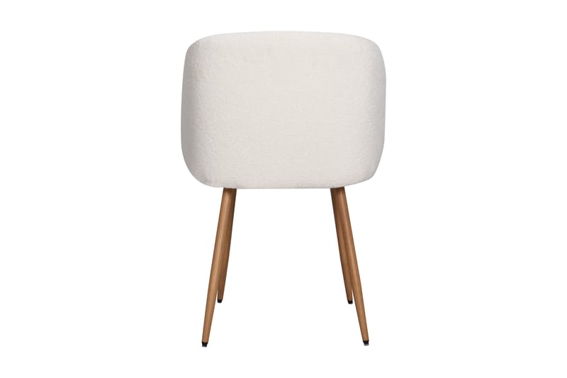Greya Spisestol med armlener - Hvit Bouclé / Metallben Brun - Møbler - Stoler & lenestoler - Spisestuestoler & kjøkkenstoler