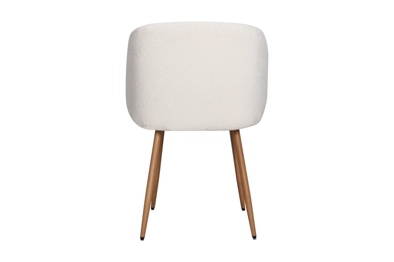 Greya Spisestol med armlener - Hvit Bouclé / Metallben Brun - Møbler - Stoler & lenestoler - Spisestuestoler & kjøkkenstoler