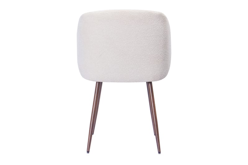 Greya Spisestol med armlener - Hvit bouclé / Metallben valnøtt - Møbler - Stoler & lenestoler - Spisestuestoler & kjøkkenstoler