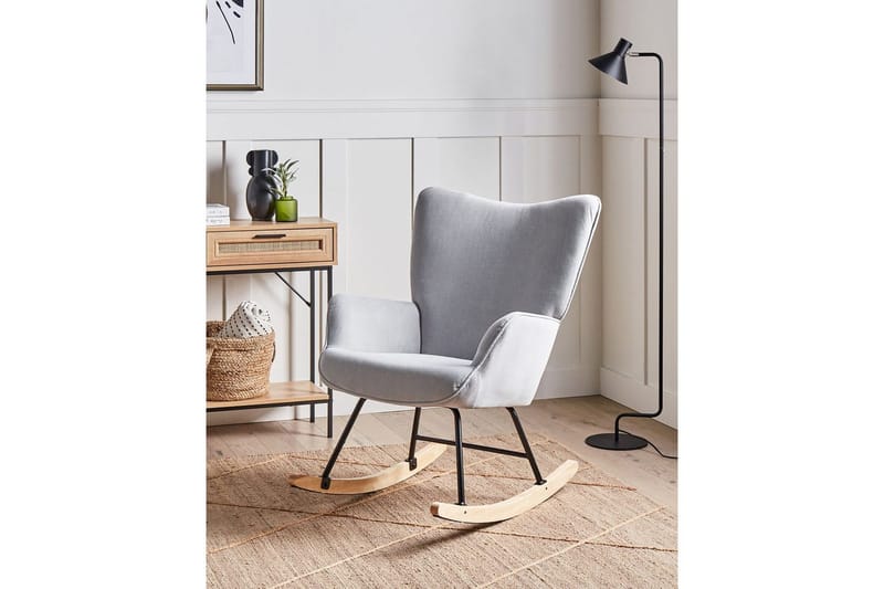 Gyngestol Arset Blå/Svart/Lys Tre - Blå/Svart/Lys Tre - Møbler - Stoler & lenestoler - Lenestoler