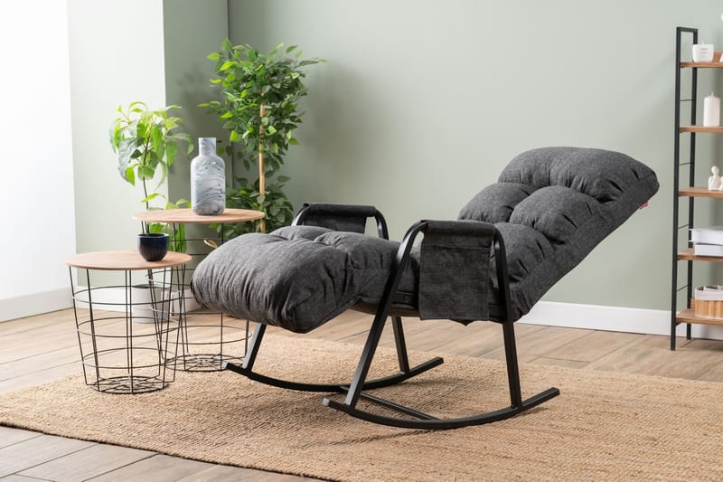 Gyngestol Atelier Del Sofa Lena Single (60 x 60 x 70 cm) Mørk grå - Mørkegrå - Møbler - Stoler & lenestoler - Gyngestoler