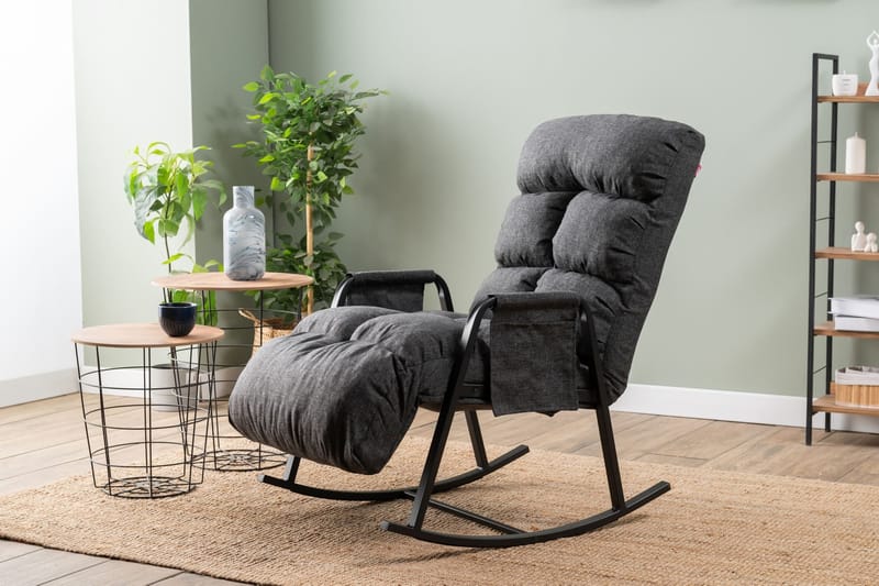 Gyngestol Atelier Del Sofa Lena Single (60 x 60 x 70 cm) Mørk grå - Mørkegrå - Møbler - Stoler & lenestoler - Gyngestoler