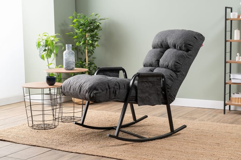 Gyngestol Atelier Del Sofa Lena Single (60 x 60 x 70 cm) Mørk grå - Mørkegrå - Møbler - Stoler & lenestoler - Gyngestoler