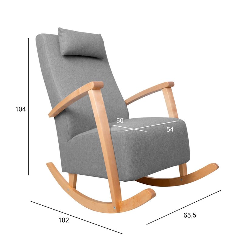 Gyngestol HOME4YOU Venla Grå - Grå - Møbler - Stoler & lenestoler - Gyngestoler