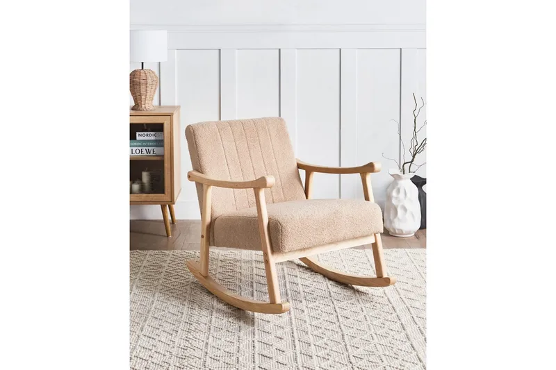 Gyngestol Leknes - Beige, brun - Møbler - Stoler & lenestoler - Lenestoler