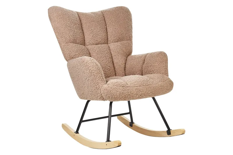 Gyngestol Oulu - Sandbeige, svart, lyst tre - Møbler - Stoler & lenestoler - Lenestoler