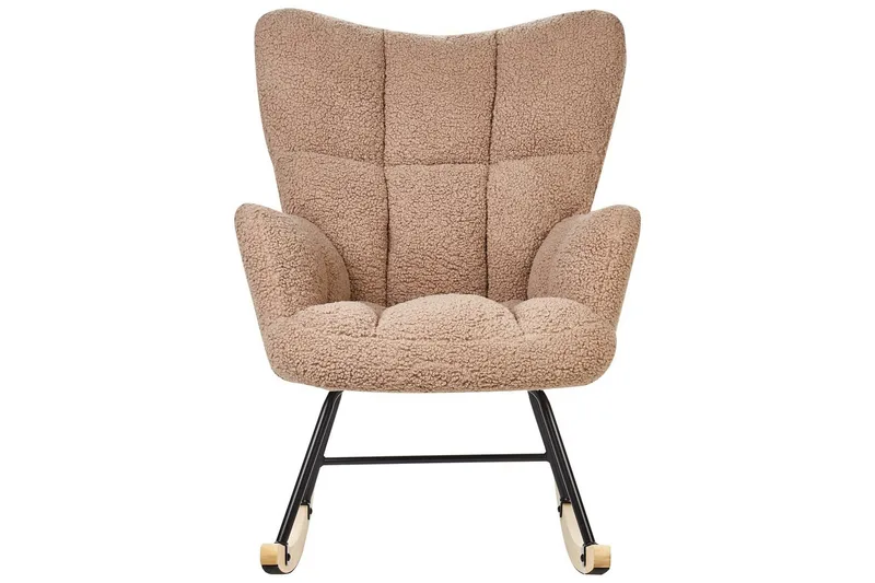Gyngestol Oulu - Sandbeige, svart, lyst tre - Møbler - Stoler & lenestoler - Lenestoler