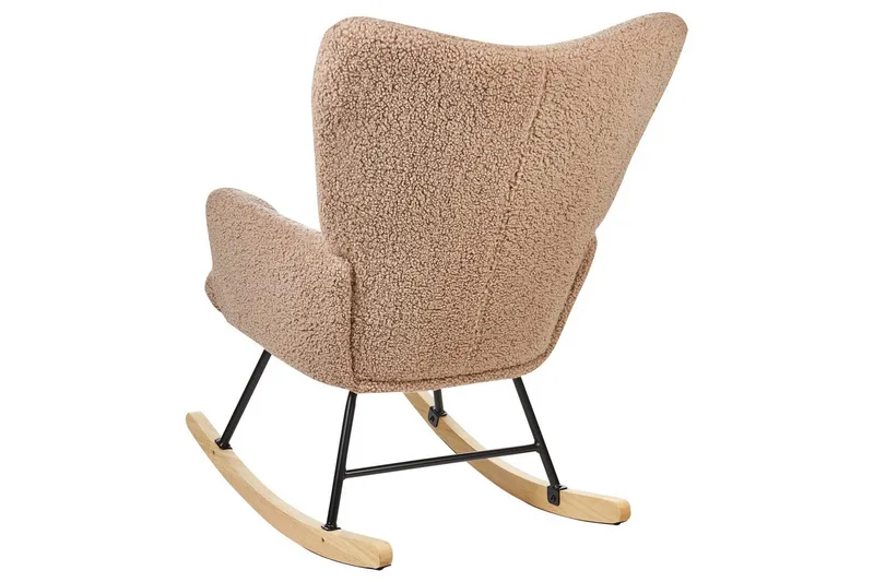 Gyngestol Oulu - Sandbeige, svart, lyst tre - Møbler - Stoler & lenestoler - Lenestoler