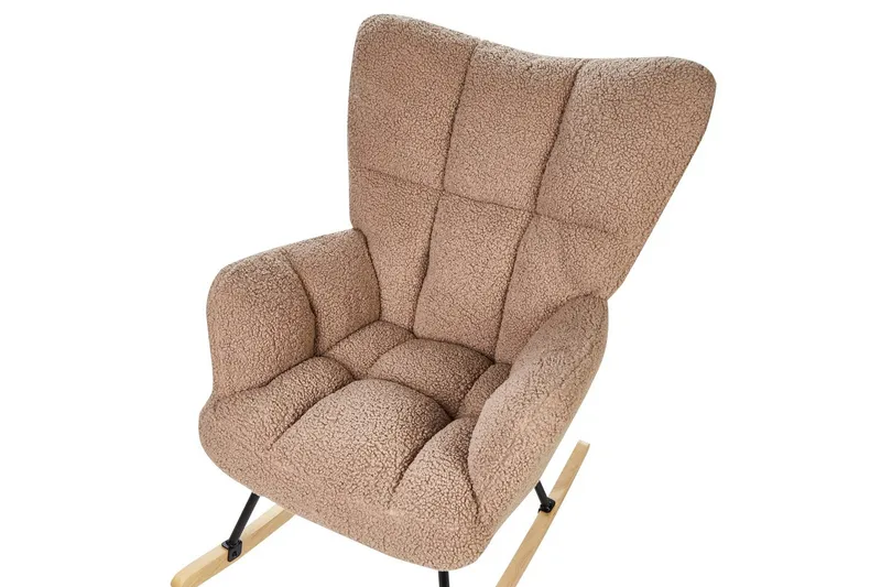 Gyngestol Oulu - Sandbeige, svart, lyst tre - Møbler - Stoler & lenestoler - Lenestoler