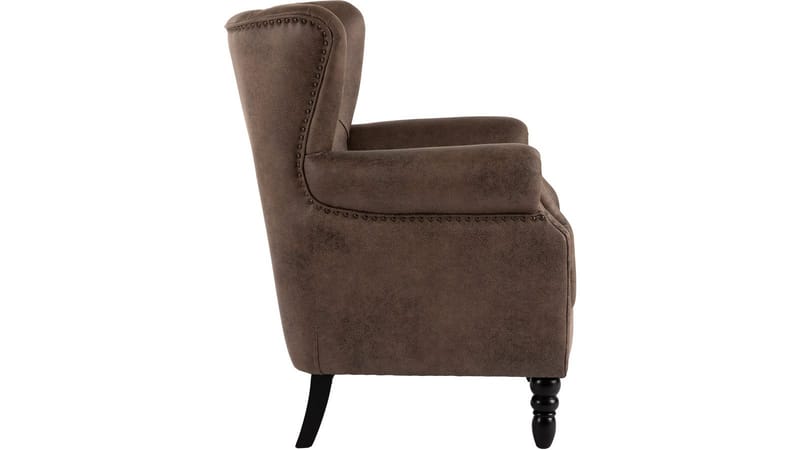 Halvion lenestol med armlener - Brun - Møbler - Stoler & lenestoler - Lenestoler - Ørelappstol