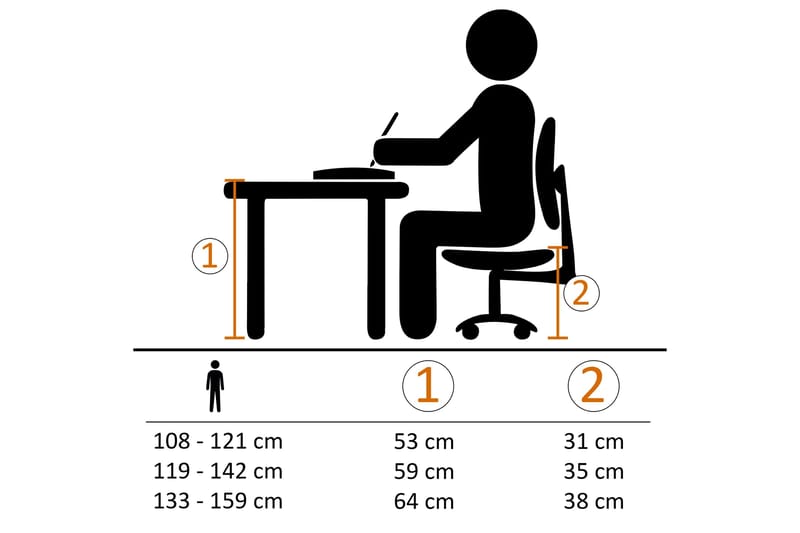 Handerson Skrivebordstol for Barn - Blå - Kontorstol & skrivebordsstol