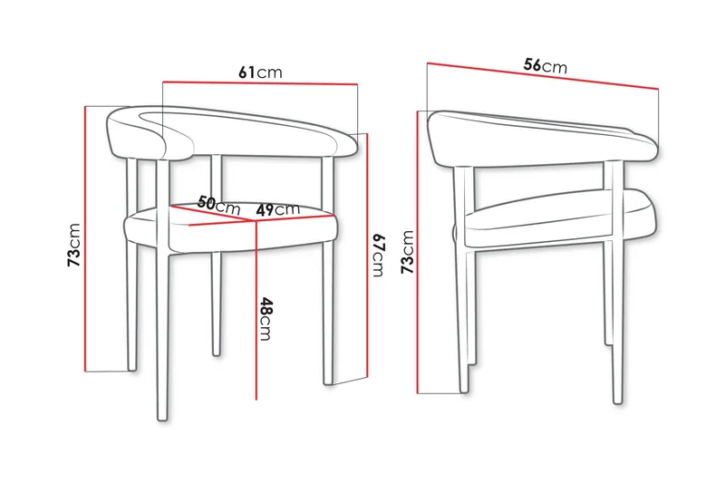 Jacklyn Lenestol - Beige/Svart - Møbler - Stoler & lenestoler - Spisestuestoler & kjøkkenstoler