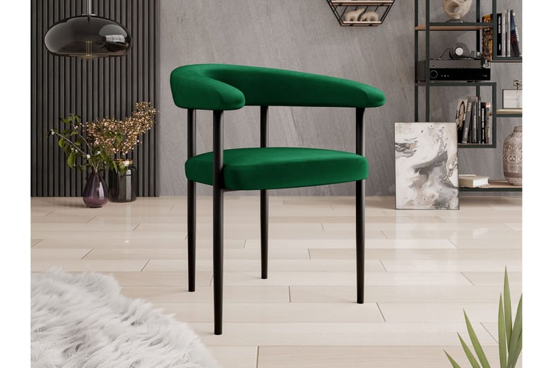Jacklyn Lenestol - Grønn/Svart - Møbler - Stoler & lenestoler - Spisestuestoler & kjøkkenstoler