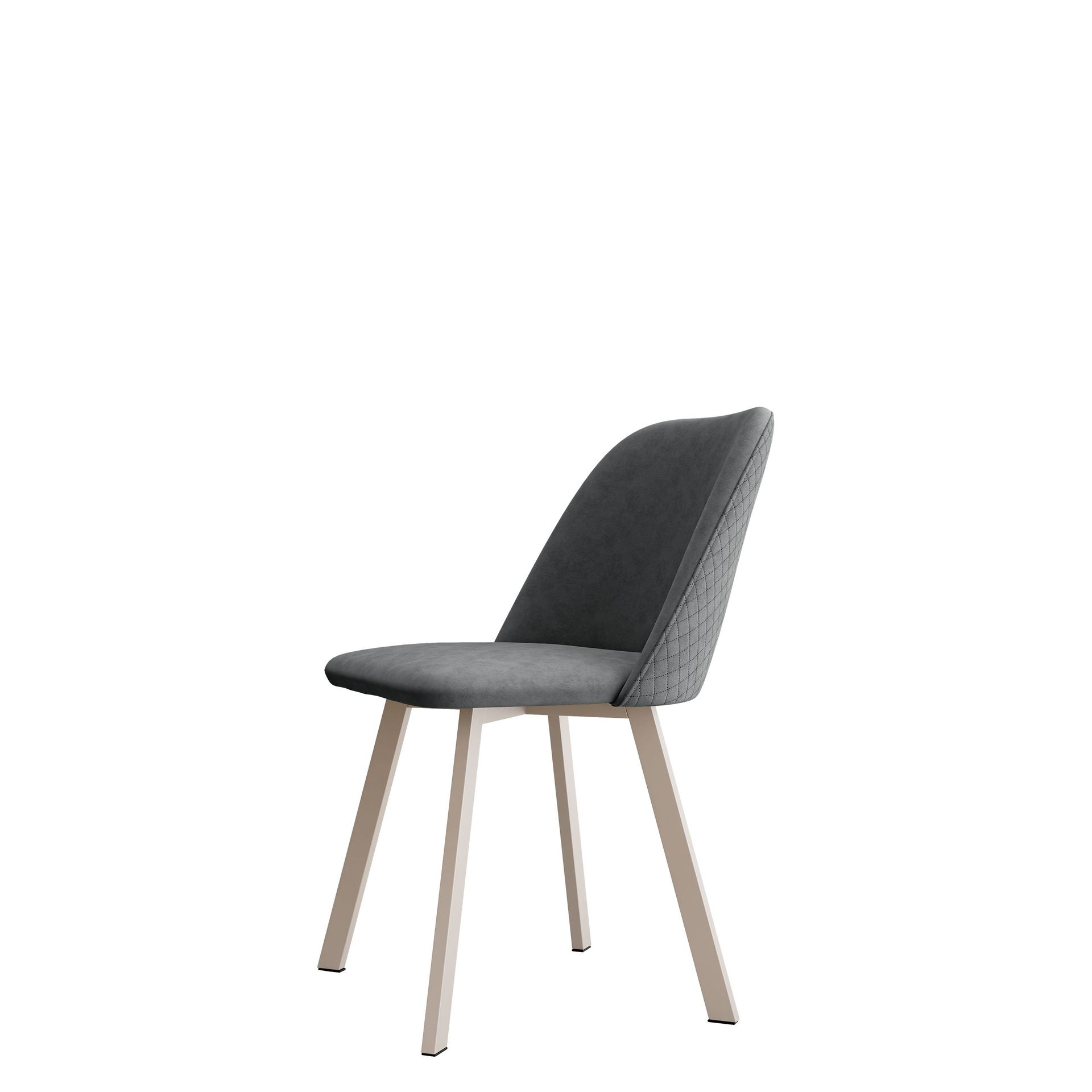 Jarlen Quiltet Spisestol - antrasittfarget trekk med beige ben