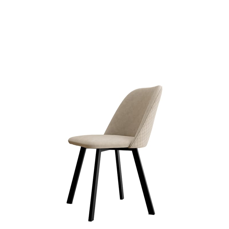 Jarlen Quiltet Spisestol, lysebeige og svart