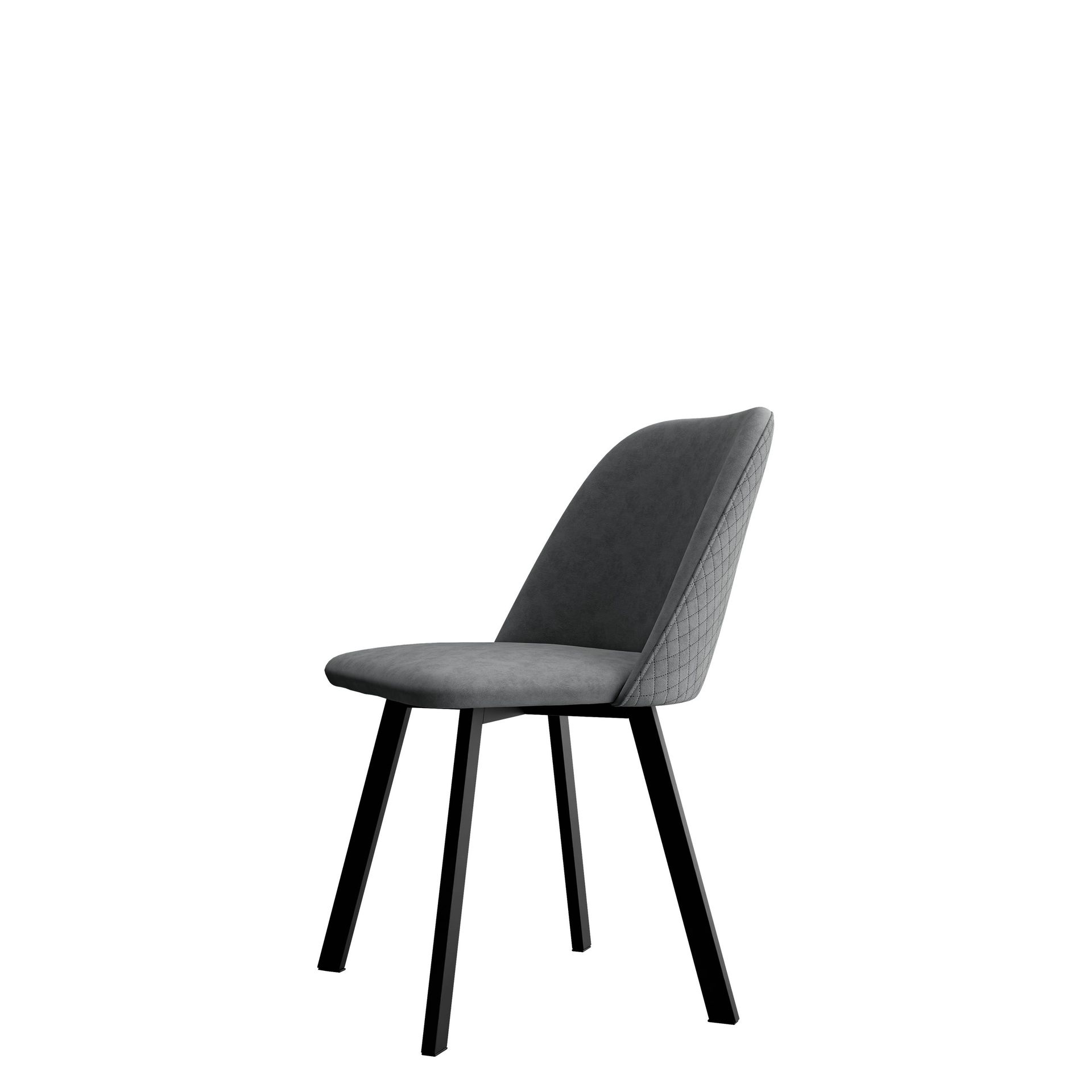 Jarlen Quiltet Spisestol - Mørkegrå/Svart