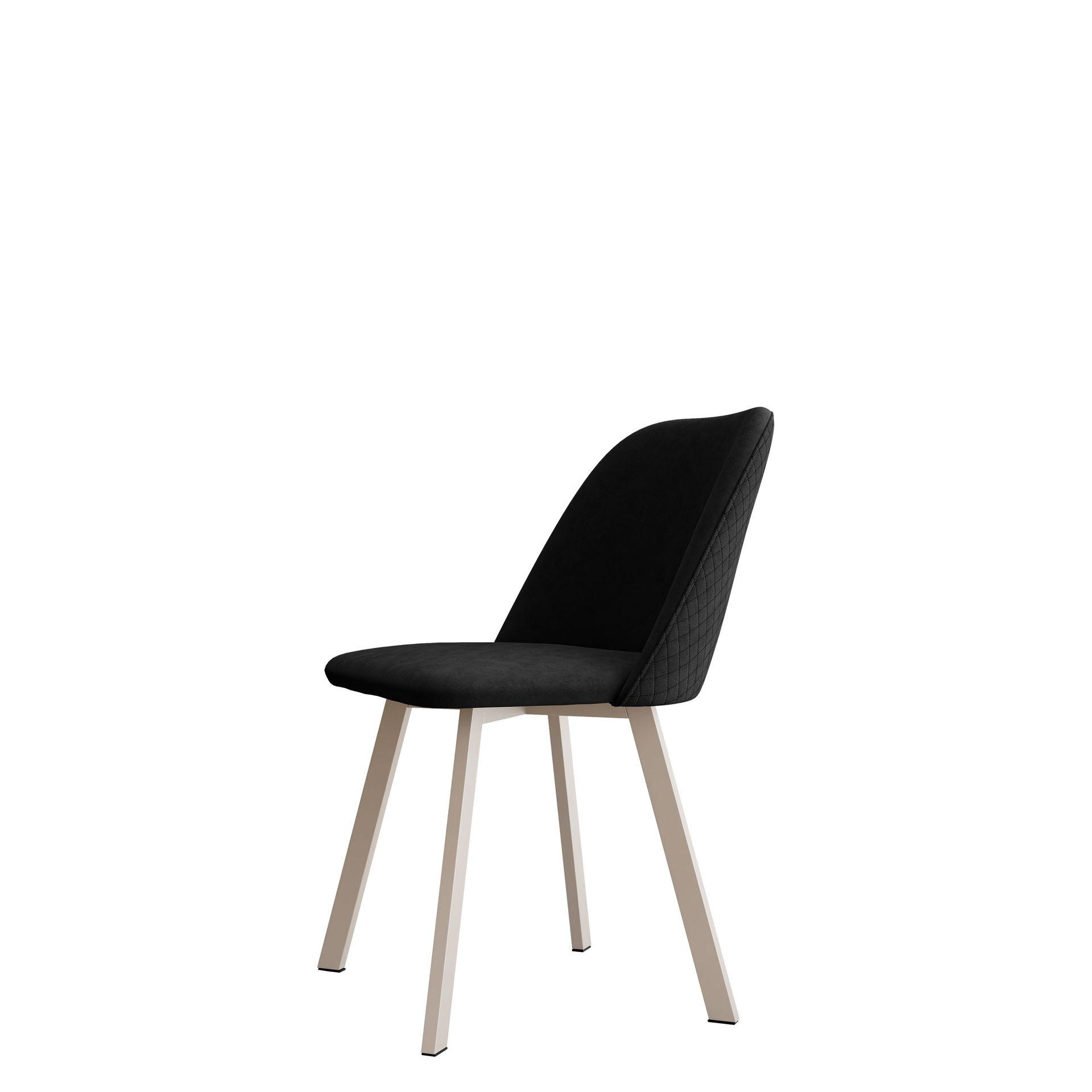Jarlen Quiltet Spisestol - svart og beige