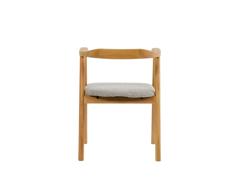 Jolie Armstol Spisestol med Avrundet Rygg i Tre med Eikeutseende - Beige - Møbler - Stoler & lenestoler - Spisestuestoler & kjøkkenstoler