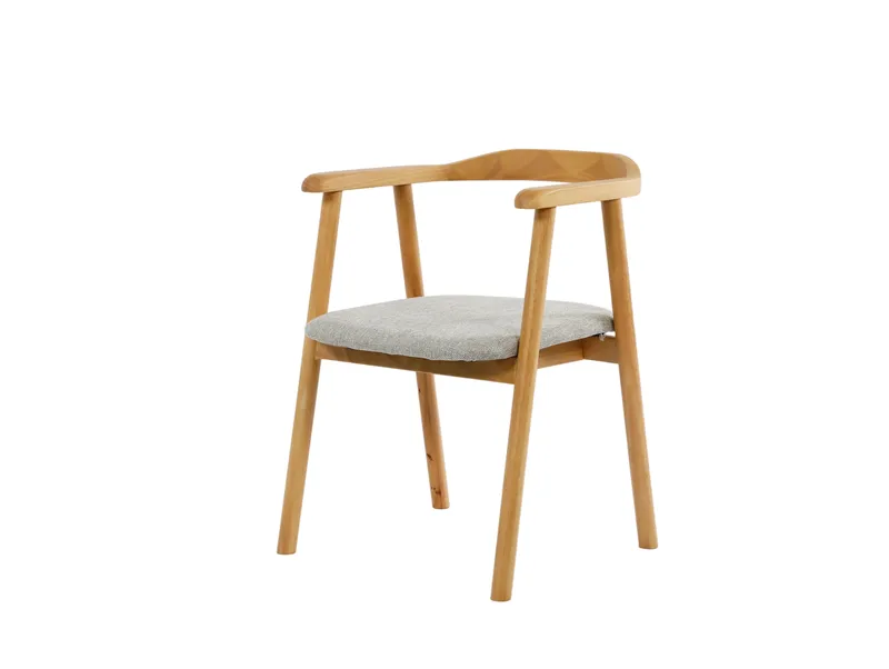 Jolie Spisestol i tre med stoffsete, Eik/Beige