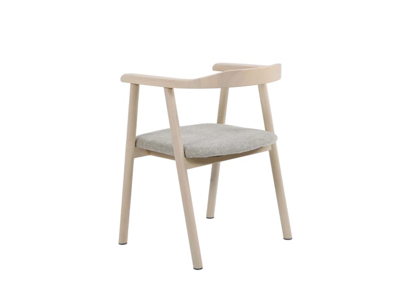Jolie Spisestol i tre med stoffsete - Hvitlasert/Beige - Møbler - Stoler & lenestoler - Spisestuestoler & kjøkkenstoler