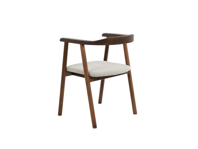 Jolie Spisestol i tre med stoffsete - Røkt eik/Beige - Møbler - Stoler & lenestoler - Spisestuestoler & kjøkkenstoler