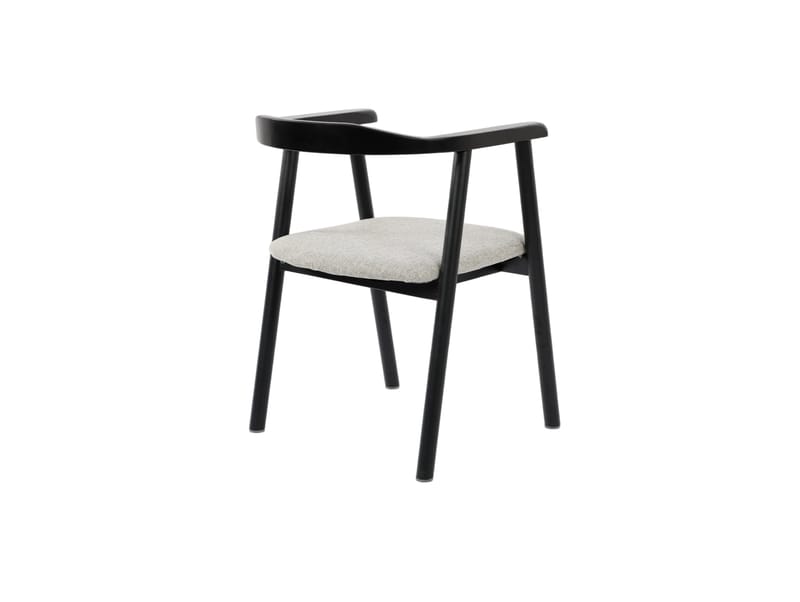 Jolie spisestol i tre med stoffsete - Svart/Beige - Møbler - Stoler & lenestoler - Spisestuestoler & kjøkkenstoler