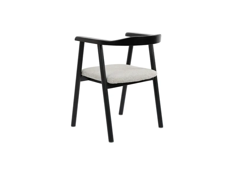 Jolie Spisestol i tre med stoffsete - Svart/Beige - Møbler - Stoler & lenestoler - Spisestuestoler & kjøkkenstoler
