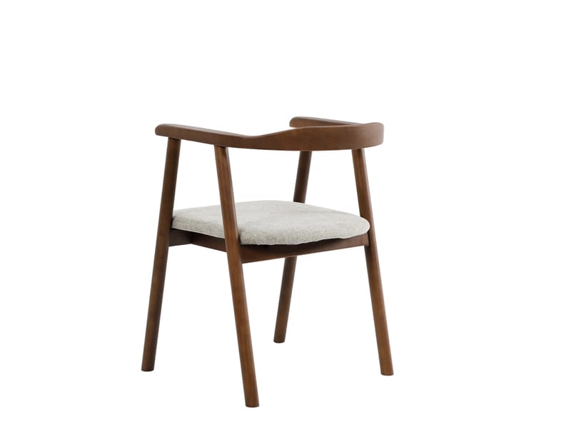 Jolie Spisestol i tre med stoffsete - Valnøtt/Beige - Møbler - Stoler & lenestoler - Spisestuestoler & kjøkkenstoler