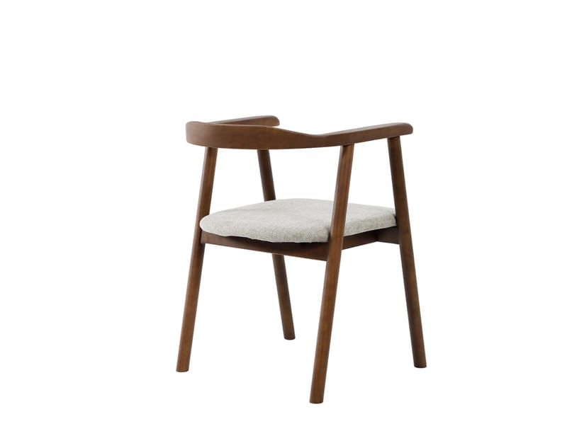 Jolie spisestol i tre med stoffsete - Valnøtt/Beige - Møbler - Stoler & lenestoler - Spisestuestoler & kjøkkenstoler