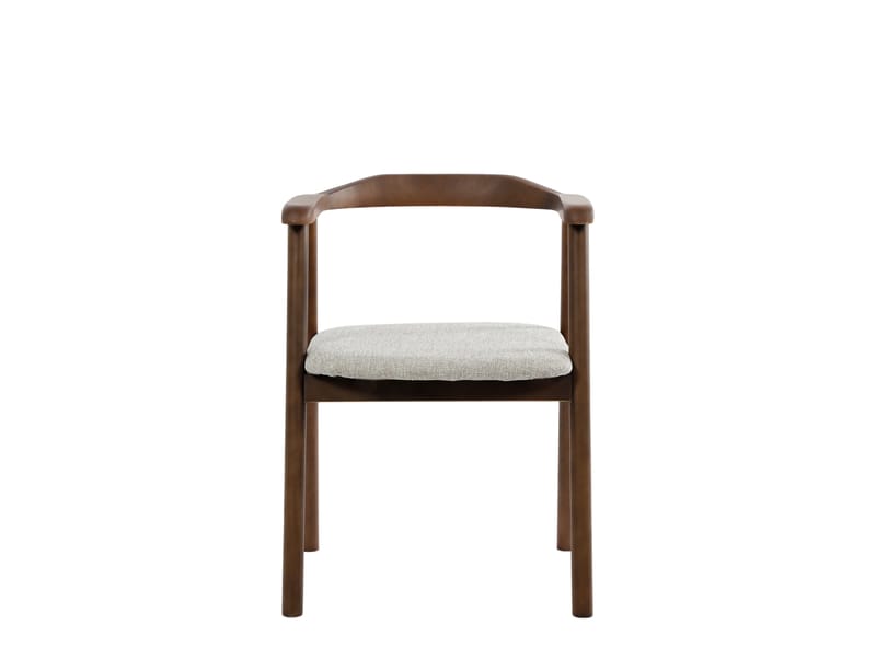 Jolie Spisestol i tre med stoffsete - Valnøtt/Beige - Møbler - Stoler & lenestoler - Spisestuestoler & kjøkkenstoler