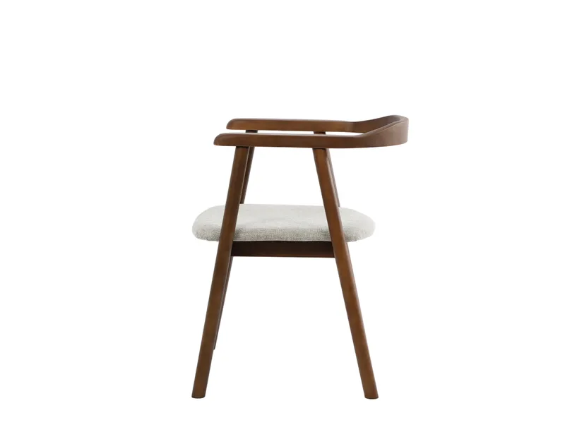Jolie Spisestol i tre med stoffsete - Valnøtt/Beige - Møbler - Stoler & lenestoler - Spisestuestoler & kjøkkenstoler