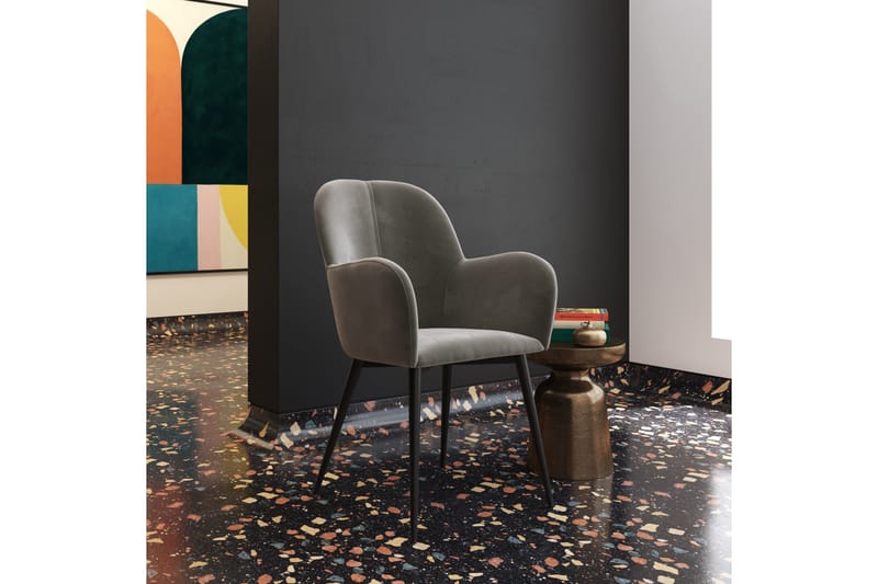 Fitz Karmstol Grå/Fløyel - Dorel Home - Møbler - Stoler & lenestoler - Karmstoler