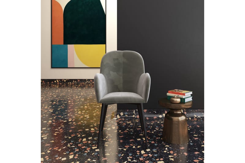 Fitz Karmstol Grå/Fløyel - Dorel Home - Møbler - Stoler & lenestoler - Karmstoler