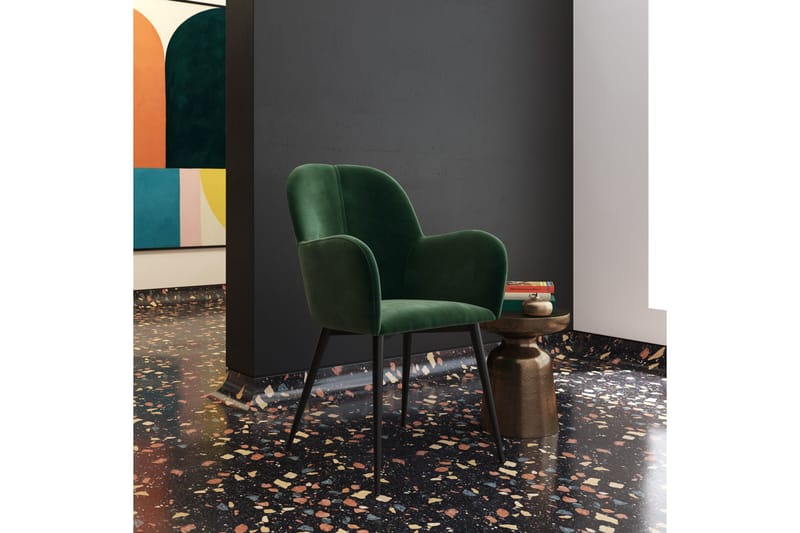Fitz Lenestol Grønn/Fløyel - Dorel Home - Møbler - Stoler & lenestoler - Karmstoler