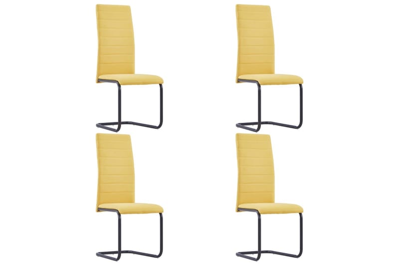 Frittbrende spisestoler 4 stk gul stoff - Gul - Spisestuestoler & kjøkkenstoler - Karmstoler