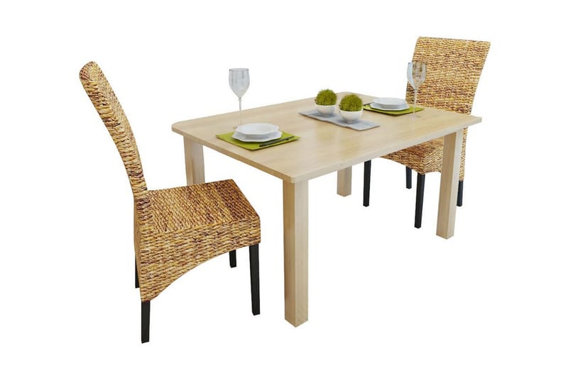 Spisestoler 2 stk abaca og heltre mango - Brun - Møbler - Stoler & lenestoler - Karmstoler