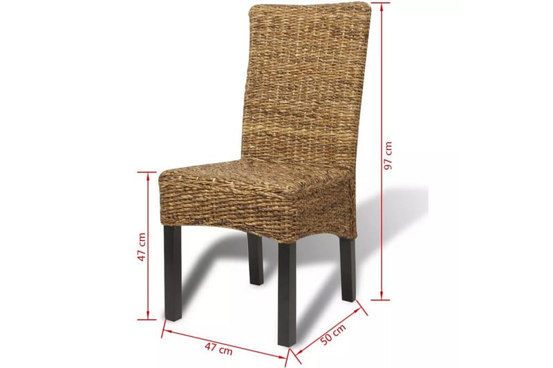 Spisestoler 2 stk abaca og heltre mango - Brun - Møbler - Stoler & lenestoler - Karmstoler