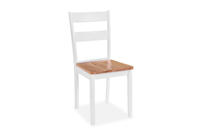 Spisestoler 2 stk hvit heltre gummitre - Hvit/Tre - Spisestuestoler & kjøkkenstoler - Karmstoler