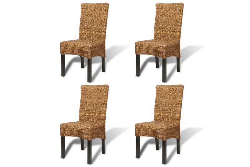 Spisestoler 4 stk abaca og heltre mango - Brun - Møbler - Stoler & lenestoler - Karmstoler